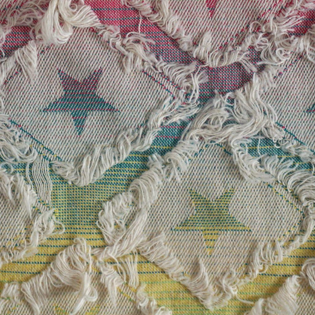 Preview: Denim Sterne ripped Look regenbogenbunt